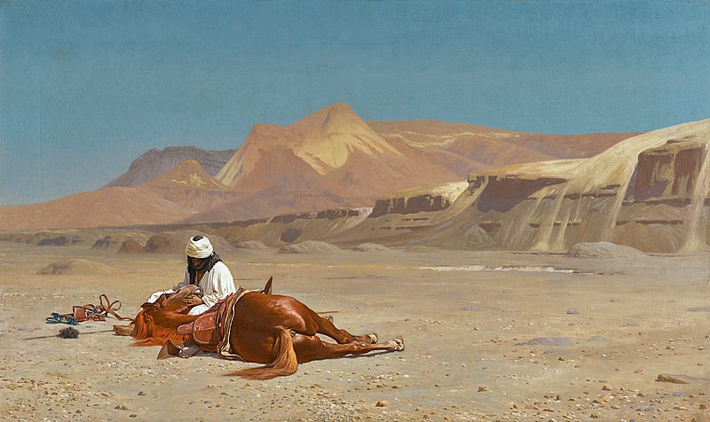 Rider and his Steed in the Desert by Jean-Léon Gérôme