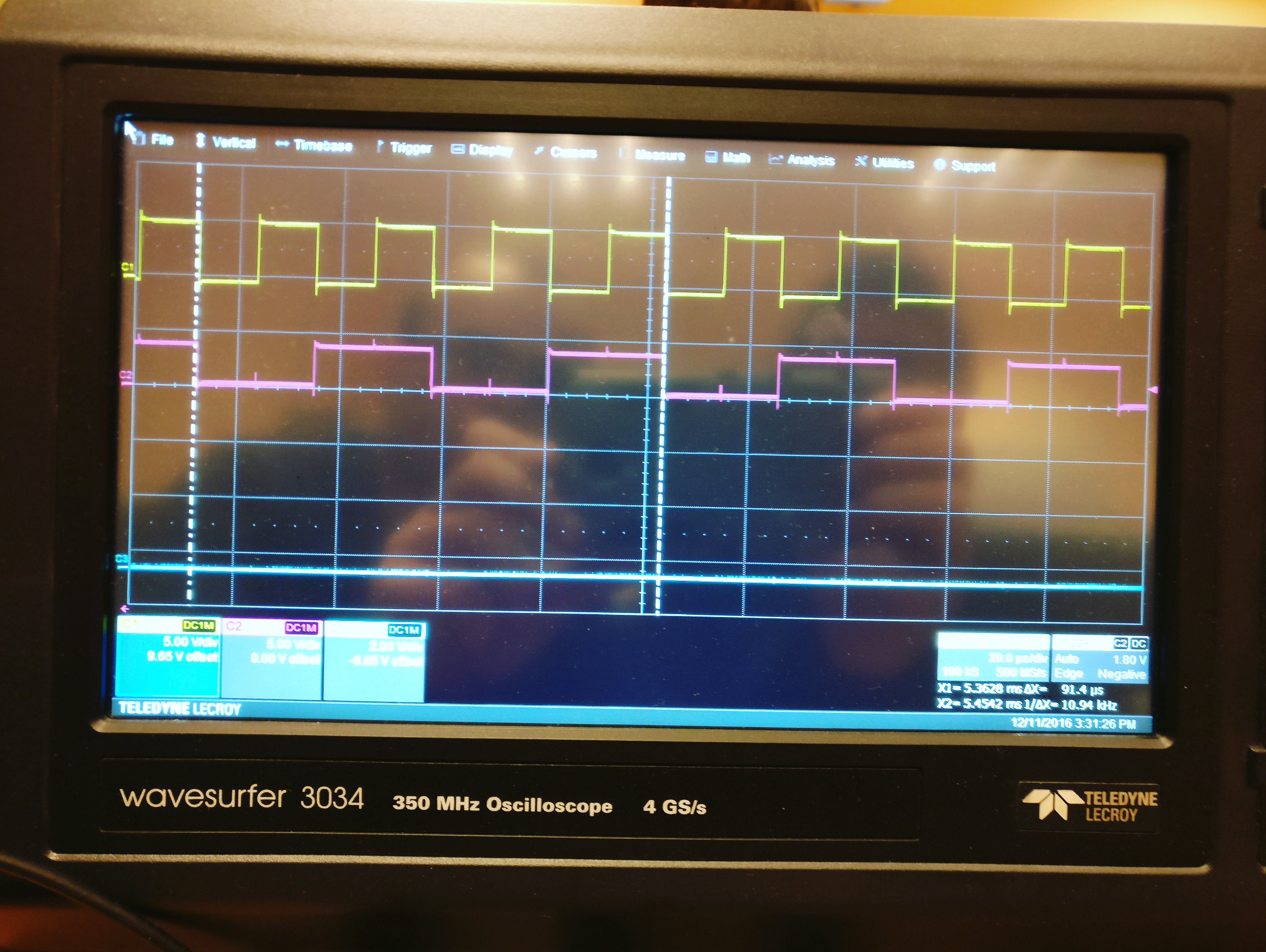 Power Supply Configuration - Multiple measurements showing current draw variations across different test conditions