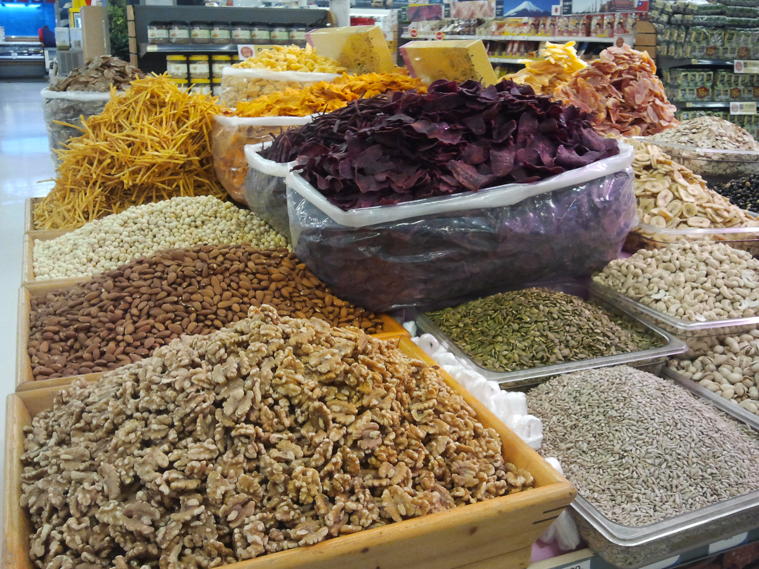 Market with nuts and dried fruits