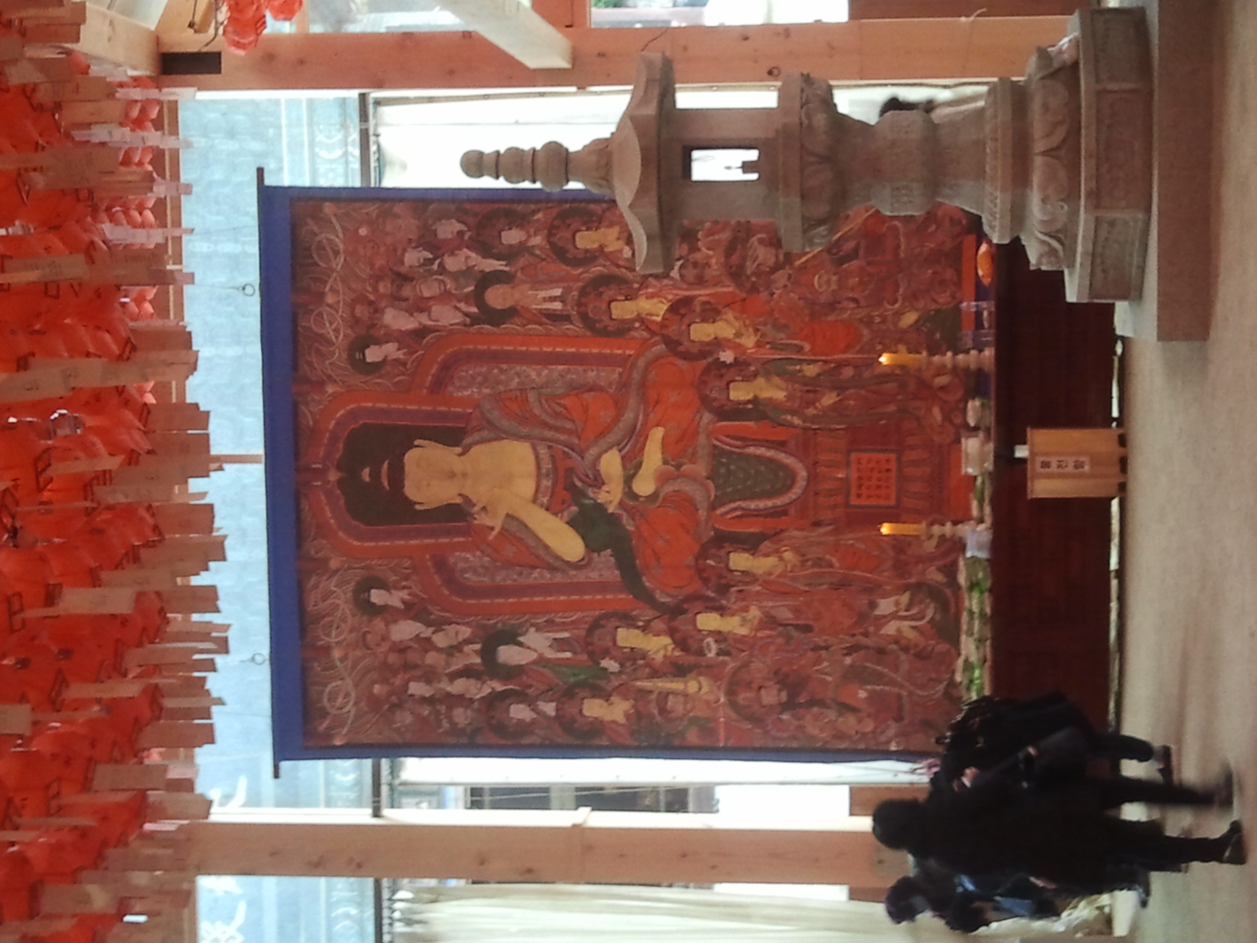 Large Buddha painting in the temple